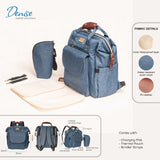 Moon Denise Diaper Backpack - Blue