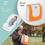 Moon Travalo Travel Baby Bed & Backpack - Orange