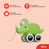 Moon Animal Pull Along Toy - Rhino