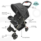 Moon Bezik One Fold Stroller - Grey