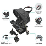 Moon Bezik One Fold Stroller - Grey
