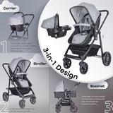 Moon Tres 3 in 1 Travel System - Light Grey