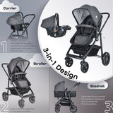 Moon Tres 3 in 1 Travel System - Grey