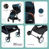 Moon Ritzi Cabin Stroller - Black & Blue Dots