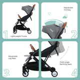 Moon Ritzi Cabin Stroller - Black & Grey Dots