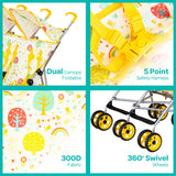 Moon Jet Plus Twin Buggy Travel Stroller - Yellow