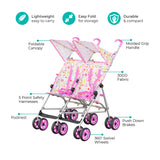 Moon Jet Plus Twin Buggy Travel Stroller - Pink