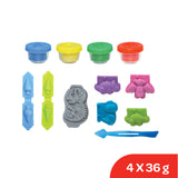 Moon Funny Dino Dough Creations Set of 4 with Molds