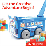 Moon Little Wagon Blocks Toys Police Car -30Pcs