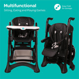 Moon Trestle Foldable Baby Highchair - Black