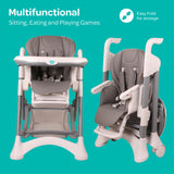Moon Trestle Foldable Baby Highchair - Grey
