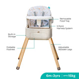 Moon HiteRite 4-in-1 Convertible Baby Highchair - Beige