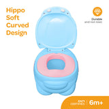 Moon Baby potty Hippo with PU Cushion - Blue