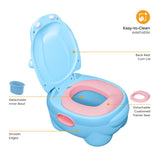 Moon Baby potty Hippo with PU Cushion - Blue