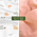 Moon Bamboo Muslin Swaddle - Forest Print & peach (Pack of 2)