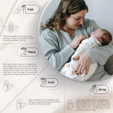 Moon Bamboo Muslin Swaddle - Forest Print & peach (Pack of 2)