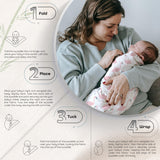 Moon Bamboo Muslin Swaddle - flamingo Print & Pink (Pack of 2)