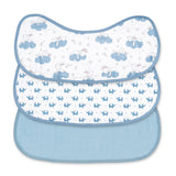 Moon Organic Burpy Cloth - Bunny, Elephant & Blue (Pack of 3)