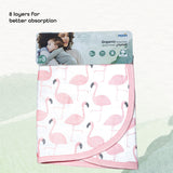 Moon Organic Burpy Cloth - Flamingo, Feather & Pink (Pack of 3)