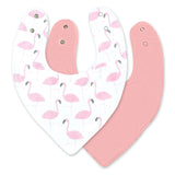 Moon Organic Bandana Bibs - Flamingo & Pink (Pack of 2)