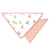 Moon Organic Muslin Bibs - Forest & peach (Pack of 2)