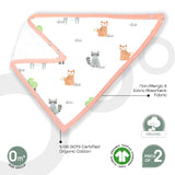 Moon Organic Muslin Bibs - Forest & peach (Pack of 2)