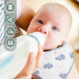 Moon Organic Muslin Bibs - Bunny & blue stripes (Pack of 2)