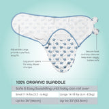 Moon Organic Swaddle - Blue elephant