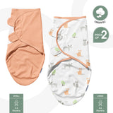 Moon Organic Swaddle - Forest Print & Peach