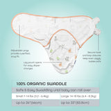 Moon Organic Swaddle - Forest Print & Peach