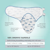 Moon Organic Swaddle - Blue Rabbit and Stripes