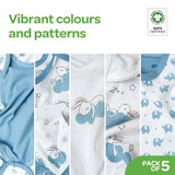 Moon Baby Body Suit Set of 5 - Boys (6M-9M)