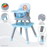 Moon 6 in 1 High Chair - Blue