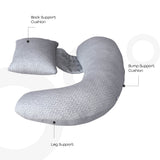 Moon Bamboo Multi-Position Pregnancy Pillow - Grey