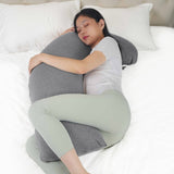 Moon Organic L Shaped Maternity Pillow - Light Grey