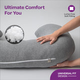 Moon Organic C Shaped Maternity Pillow - Light Grey