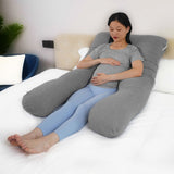 Moon Organic U Shaped Maternity Pillow - Light Grey
