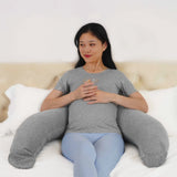 Moon Organic Crescent Maternity Pillow - Light Grey