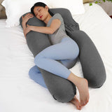 Moon Organic U Shaped Maternity Pillow With Detachable Back Support - Grey