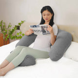 Moon Organic Multi Position Maternity Pillow With Detachable Back Support - Light Grey
