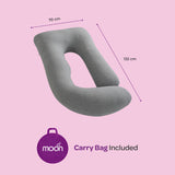 Moon Organic U Shaped Pregnancy Pillow - Light Grey