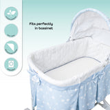 Moon Crib & Pram Mattress Classic Foam Moses Basket Mattress - White