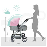 Moon Pro 2 in 1 Stroller - Pink