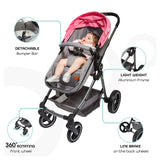 Moon Pro 2 in 1 Stroller - Pink