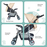 Moon Trek One Fold Stroller - Beige