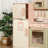Little Angel Kids Wooden Kitchen Playset With Fridge, Oven & Accessories