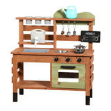 Little Angel Kids Outdoor Wooden Mud Play Garden Kitchen With Working Tap & Sink