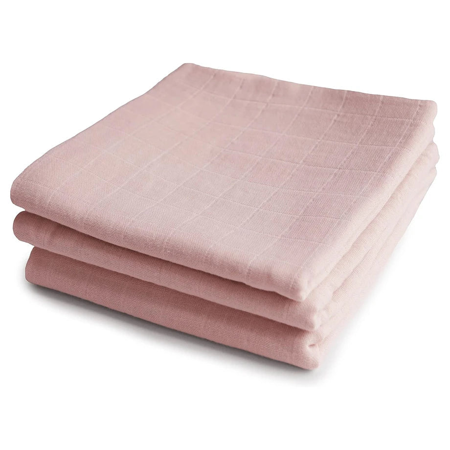 Mushie Muslin Cloth 3-pack - Blush - Laadlee