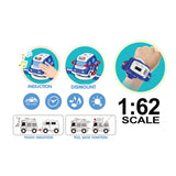 Ming Ying 1:62 Alloy Watch Q Version Taxi Car Interactive Induction With Light Music- Assorted Color