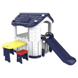 MYTS 2-in-1 Playhouse With Play Slide, Table And Chair - Blue